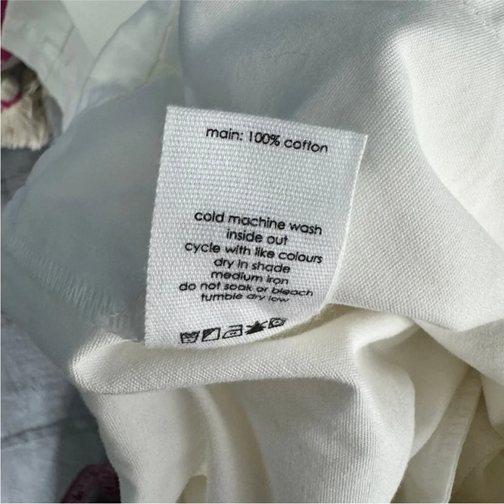 Bassike Cotton Tapered Drop Crotch White Pants Size 2/Medium - Picture 8 of 8
